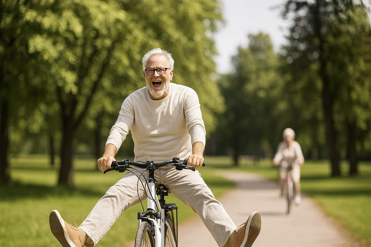 Renter als Dienstrad-Fahrer